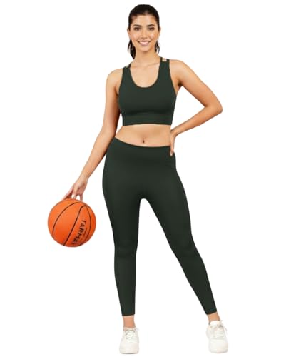 Image of NINQ high Waist Women Gym Compression Pants for Workout with Pocket, Yoga & Exercise, Active Wear Legging Sports Tights Trousers with Comfortable Fit for Running, Jogging & Training
