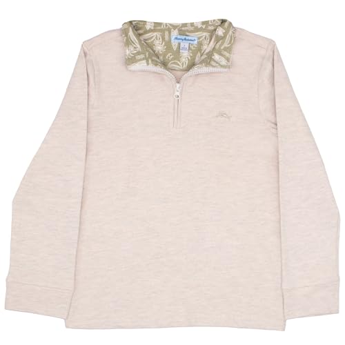Image of Tommy Bahama Boys Quarter-Zip Pullover Shirt - Lightweight Casual Knit Long Sleeve Sweater for Kids