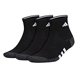 adidas Men's Cushioned 3-Pack Quarter Socks, Black/Onix/White, Large