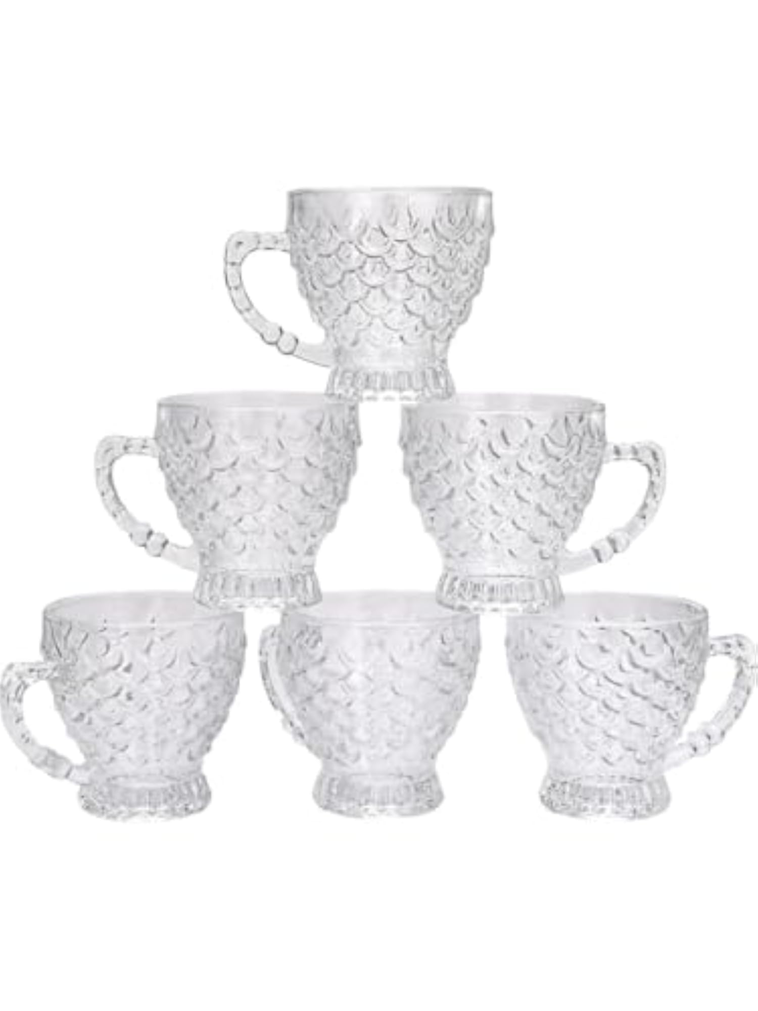 Clear Glass Coffee & Tea Cup Set of 6