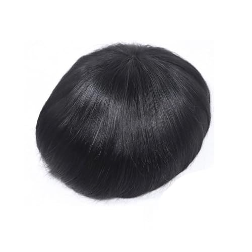 Cabello masculino Sistemas de reemplazo cabello humano for hombres, peluquín con base encaje y PU alrededor Pelucas de uso diario(7x9)