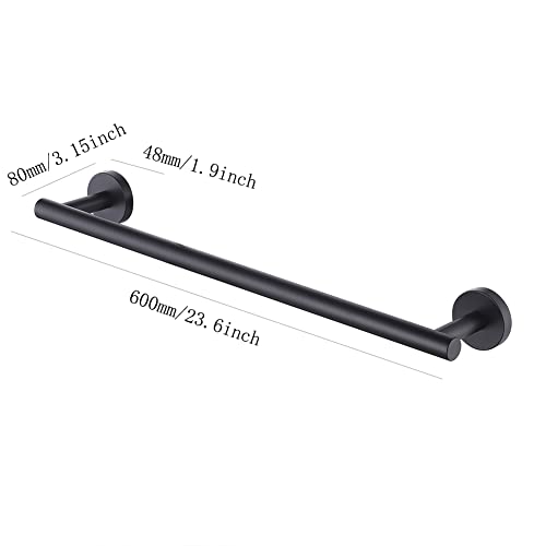 Hoopever 24Inch Towel Rails Wall Mounted, SUS304 Stainless Steel Towel Holder Hanger Rail - Image 2