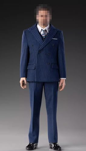 1/6 Ratio of Men's Clothing，1/6 Scale Male Figure Sport Suit， Scale Male Clothes ，Set, Striped Set (Blue)4