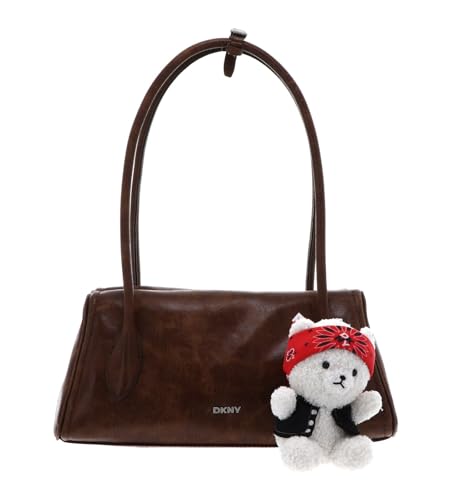 DKNY sac à épaule Amelie Bowling Bag Walnut, maroquinerie chic