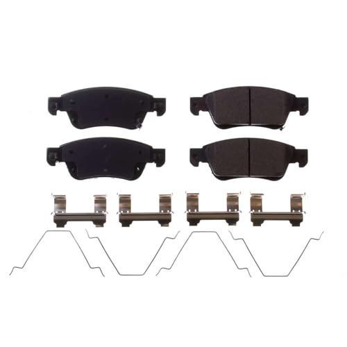 Image of PowerStop Front Brake Pads for Infiniti G35 2007-08 |G37 2008-13 |Q60 2014-15 - Z17 Ceramic Brake Pads with Installation Hardware, 17-1287