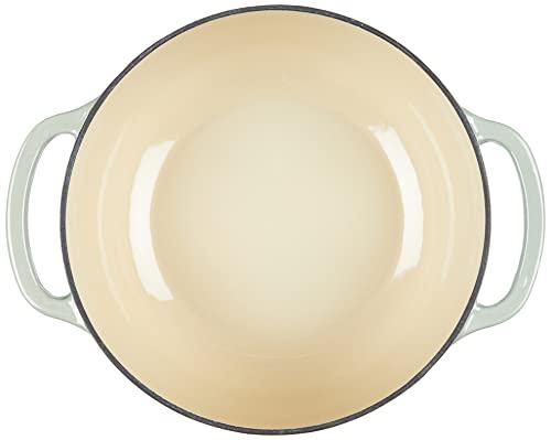 Image of Lodge 4.5 Quart Enameled Cast Iron Dutch Oven with Lid - Dual Handles - Oven Safe up to 500 F or on Stovetop - Use to Marinate, Cook, Bake, Refrigerate and Serve - Desert Sage