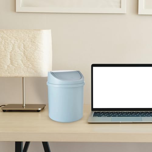 Mini Trash Can, 0.4 Gal Small Removable Plastic Wastebasket with Swing Lid (Blue) - image 4