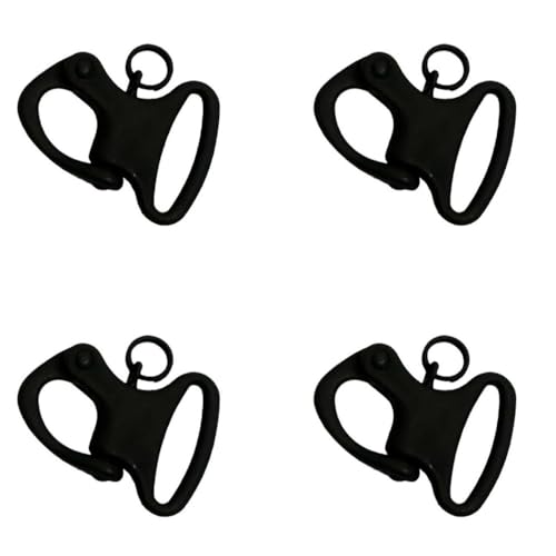 DBMIMPORTERS 600 Lb WLL Mini Fixed Snap Shackle Matte Black Coated Quick Release 4 Pcs