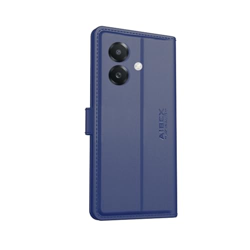 Image of AIBEX Compatible for Oppo A3X 4G / Oppo A3 5G / Oppo A3x 5G Flip Cover Leather Finish with Magnatic Closure | Inside TPU with Card Pockets | Wallet Stand | Complete Protection Flip Case -Blue
