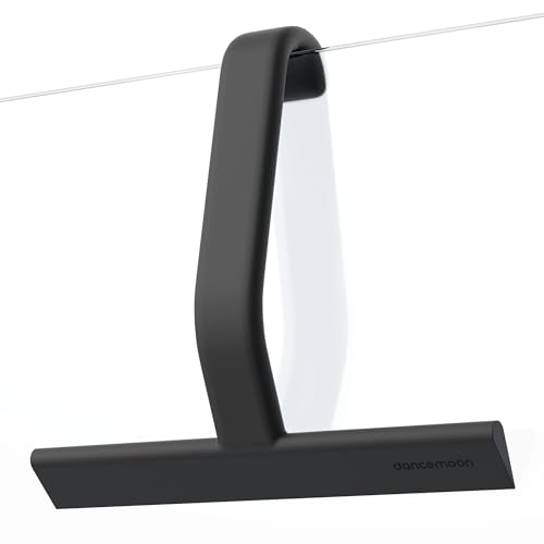 JustHang Shower Squeegee for Glass Doors, All-One-Piece Silicone with Built-in Hook Design for Easy Hanging and Cleaning, 10 Inch Black