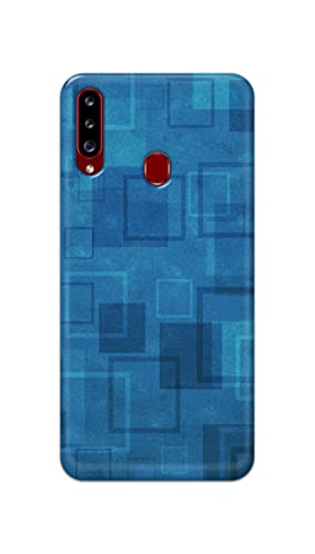 Image of Printed Hard Back Cover Case for Samsung Galaxy A20s Back Cover (Plain Azure Blue) -1302