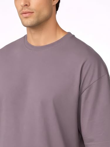 Image of CHKOKKO Oversized Tshirt for man Solid Classic Round Neck Loose Fit Half Sleeve Soft and Comfortable Casual Stylish wear for Summer
