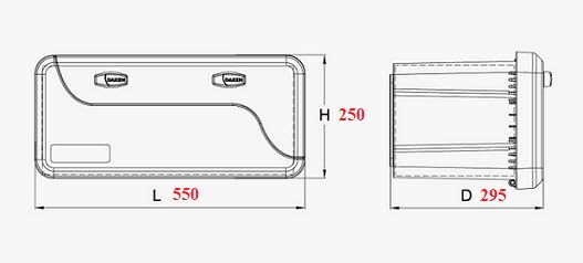 DAKEN Blackit 2 - Caja de herramientas para remolque (550 x 250 x 295 mm, 23 L)