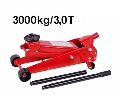 Cric Crick Sollevatore Martinetto Idraulico Professionale 3 Tonnellate/3000Kg con Ruote Bidirezionali per Officina Auto Atocarri Veicoli **** Attualmente Disponibile Solo di Colore Giallo/Yellow ****