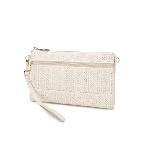 Image of Straw Clutch Purse for Beach Summer Vacation Bag Woven Handbag for Women
