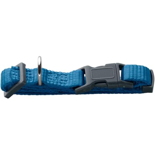 Hunter Hundehalsung London Vario Basic, verstellbares Nylon Hundehalsband, Sicherheitsverschluss mit Verriegelung, reißfest, leicht & schnelltrocknend, pflegeleicht, Farbe: dunkelblau, Größe: M