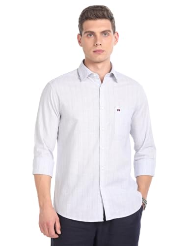 Image of AD by Arvind Vertical Stripe Pure Cotton Summer Shirt