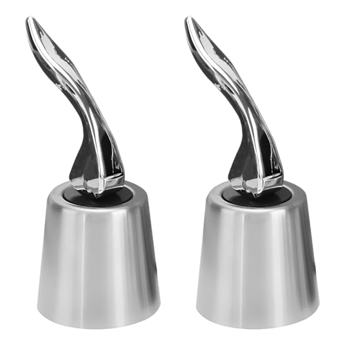 Bojueshaw 2pcs Stainless Steel Wine Bottle Plug,Wine Bottle Stoppers,Reusable Wine Saver,Champagne Keeper for Champagne,Wine,White Wine