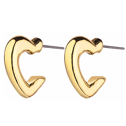 Image of Wgoud 6 Pairs Chunky Gold Hoop Earrings for Women, 14K Gold Plated Hoop Earrings Hypoallergenic, Thick Lightweight Twisted Huggie Hoops Earring Set for Women's Jewelry GIfts