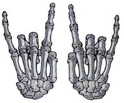 Creepy Zombie Dead Horror Gothic Embroidered Iron on Patch - Skeleton Devil Horns Fingers KV92