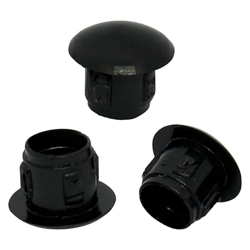 Image of (Pack of 20) Jet Black Plastic Hole Plugs 0.39 inch x 0.28 inch (10 x 7 mm), Drill Hole Cover Caps, Furniture Hole Plug, Screw Hole Plugs