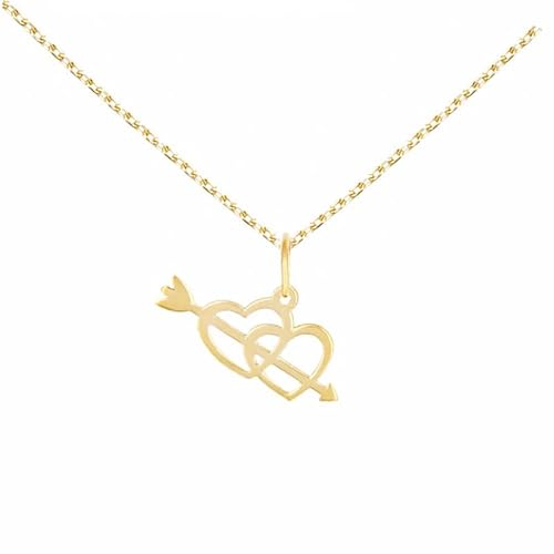 Collier - Pendentif Or Jaune Coeurs - Chaine Dorée Cover