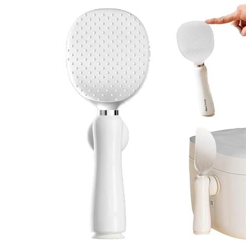 La Mejor Selección de Cucharas para arroz los mejores 10. 44 Ouliget - Cuchara de arroz con soporte magnético de ventosa, espátula para arroz, resistente al calor, color blanco