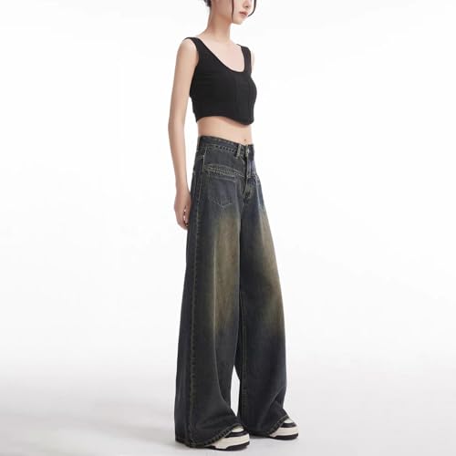 Baggy Jeans for Women Y2K Low Rise High Street Boyfriend Pants Vintage Teen Girls Hiphop Wide Leg Denim Trousers3