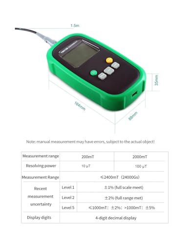 Medidor de Gauss portátil NURII 5 niveles miniatura 3