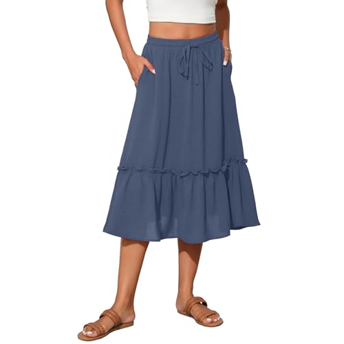 Image of Witsmile High Waist Tiered Skirts for Women Flowy Skirts for Women Long Length with Pockets 2026 Fashion Trendy