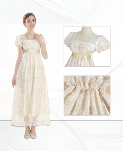 Image of NSPSTT Women Girls American Pioneer Colonial Dress Prairie Costume