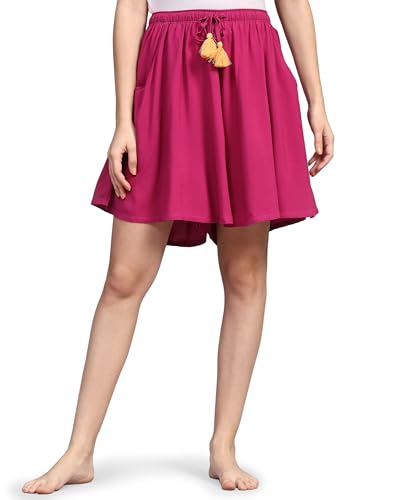Image of B STORIES Women's Viscose Printed Lounge Culotte Shorts (Pack of 2)