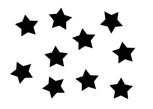 Miniblings 10 Bügelbilder Stern 25mm Flock Sterne Farben Patch Bügelbild Kinder Bügelflicken Patches zum Aufbügeln Flockfolie Applikation Nähen, Farbe:schwarz Cover