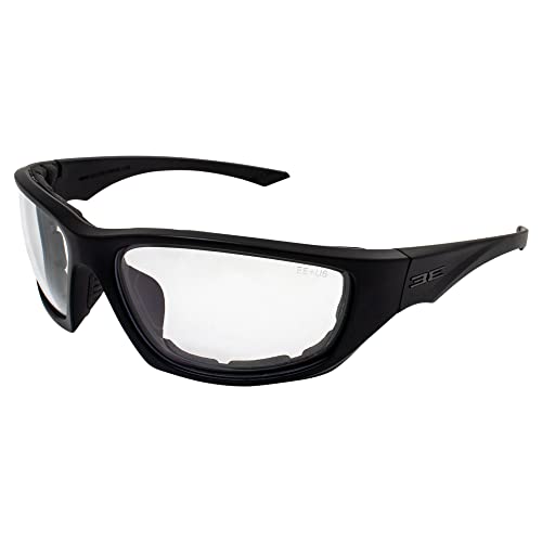 EPOCH Foam 3 Padded Motorcycle Sunglasses Black Frames Clear Lens ANSI Z87.1+