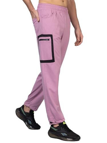 Image of CHKOKKO Men's Regular Fit Mid Rise Designer Track Pant Lower with Pocket