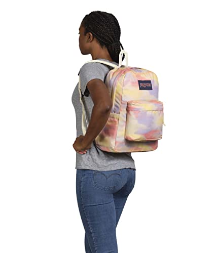 Image of JanSport SuperBreak Plus Backpack with Padded 15-inch Laptop Sleeve and Integrated Bottle Pocket - Spacious and Durable Daypack for Work and Travel - Blurred Wash