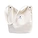 Bolsa de algodón, Bolsa de Compra Canva, Bolsos de hombro Durable, Bolsa de Transporte con Bolsillo Interior y Cremallera,Bolsa de Playa Casual Chic Tote Bag Ideal para Uso Diario y Viajes (blanco)