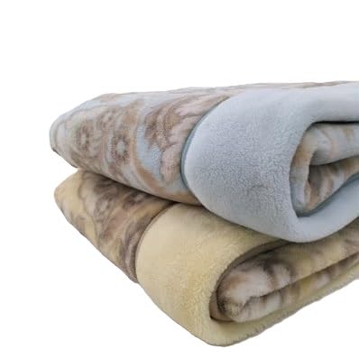 (シングルサイズ)吸湿発熱あったかボリューム2枚合わせ毛布 グリーン1枚