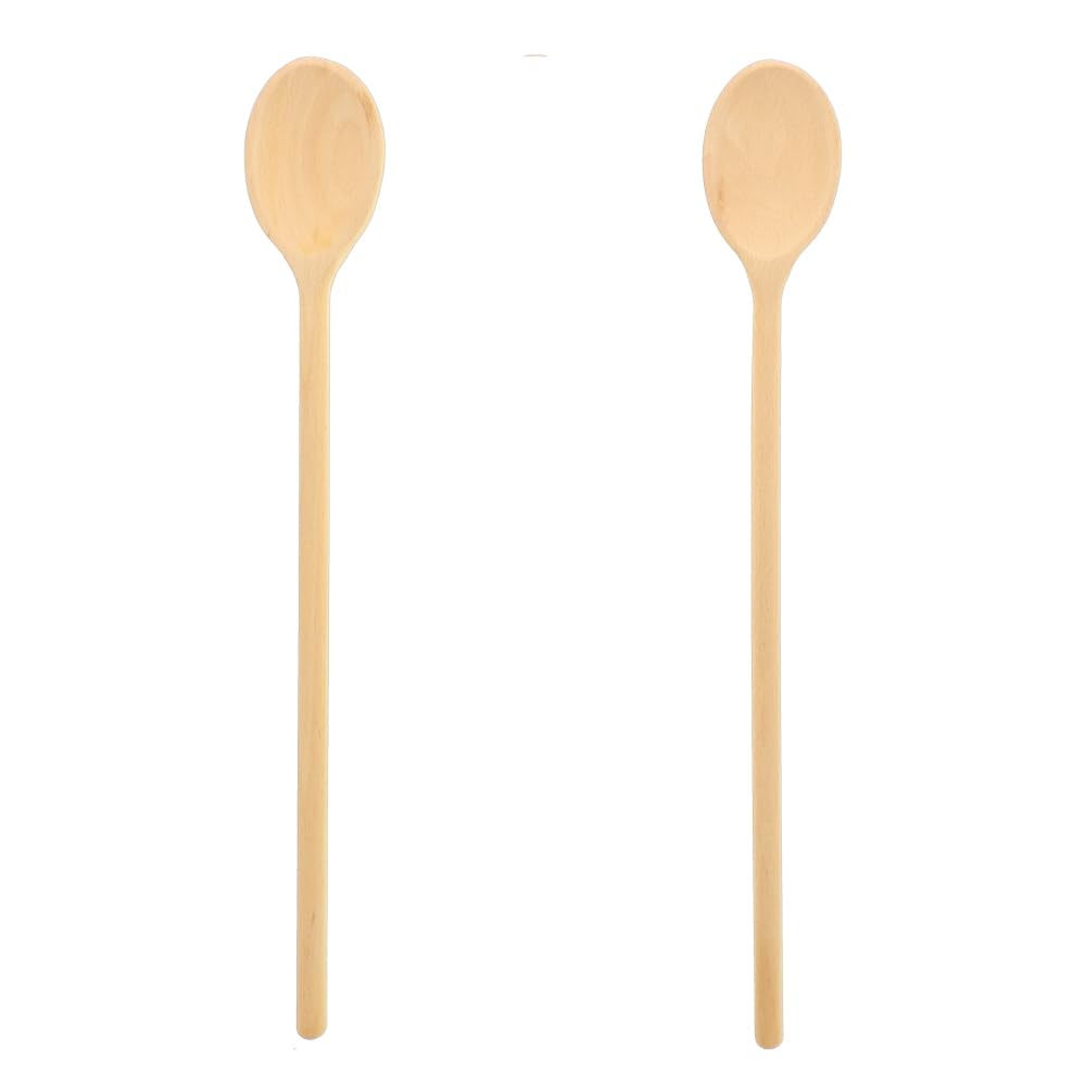 50x HOFMEISTER® Holz-Kochlöffel, 40 cm, Naturprodukt: handgefertigt, plastikfrei, Keine Kratzer im Topf, unbehandelt, hitzebeständig, Rührlöffel aus Buche, oval (1 Stück)