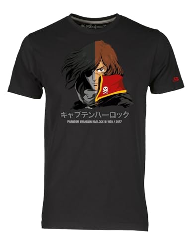 Blasfemus T-Shirt Capitaine Harlock - Anime Manga Dessins Animés Années 80, Noir , XL