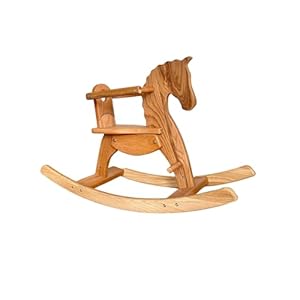Jamso Design hochwertiges Schaukelpferd Ella Holzpferd Buchenholz Pferd Schaukeltier Babyschaukel Taufgeschenk Haflinger Rocking Horse