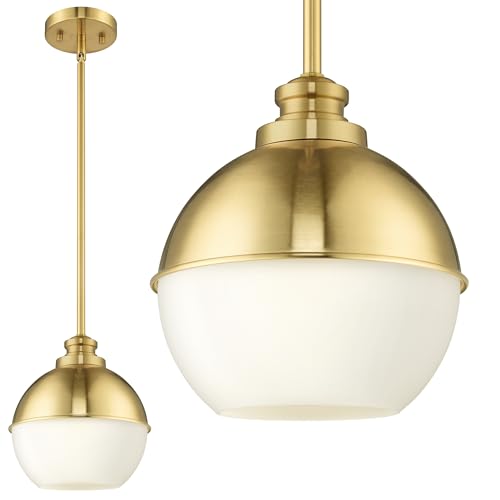 Image of Beionxii 8Inch Gold Pendant Light Fixtures,Mid Century Globe Pendant Lights
