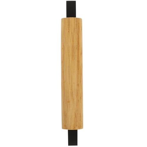 UKCOCO Tirador de Armario Largo de Aluminio y Madera Maciza, Negro Mate, 96 Mm de Distancia entre Agujeros, Manija Ergonómica para Puertas de Guardarropa, Cocina y Muebles, Herrajes
