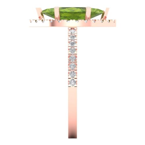 Clara Pucci 2.38 tcw Marquise Cut Engagement Ring for Women, 14K Solid Gold, Rose Gold, Halo Natural Peridot Bridal Anniversary Promise Ring3