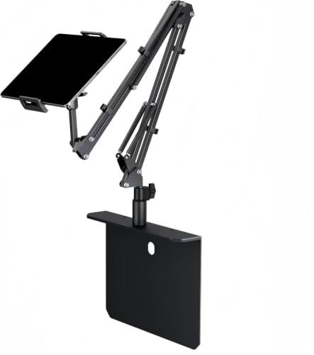 Image of Adjustable Long Arm Tablet & Phone Stand | Heavy Duty Aluminum Alloy Gooseneck Holder for Bed, Desk & Sofa | 360 Rotating Hands-Free Bedside Mount for iPad, Tablets & Mobile Phones