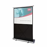 Nobo Ultra Portable Pop-Up Floor Standing Projection Screen, Matte White Surface With Stand & Lightwight Aluminium Case, 1590 x 1200mm, 1901956