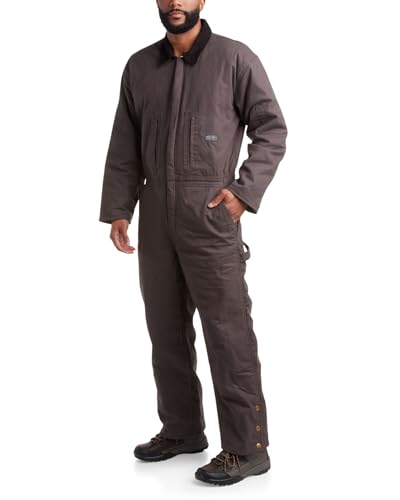 Bass Creek Outfitters Mens Coveralls - Durable Long Sleeve Work Wear Jump Suit Insulated Coveralls for Men with Pockets Size Medium Charcoal