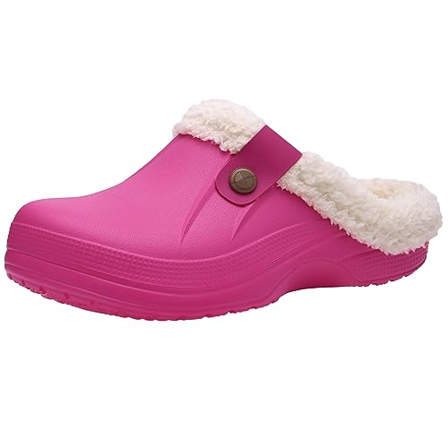 Image of Beslip Fur Lined Clogs for Women & Men Fuzzy Slippers with Memory Foam
