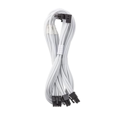 CableMod C-Series Pro ModMesh Sleeved 12VHPWR 90° StealthSense PCI-e Cable for Corsair - Variant B (White, 16-pin to Triple 8-pin, 60cm) by CableMod - Used condition - US$14.83