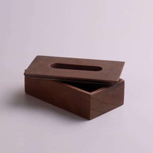 Image of Marble Tissue Box Holder for Countertops, Dining Table, Office, Home | Handicraft Bazaar (Bronze)